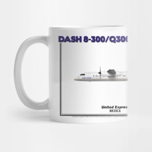 DeHavilland Canada Dash 8-300/Q300 - United Express (Art Print) Mug